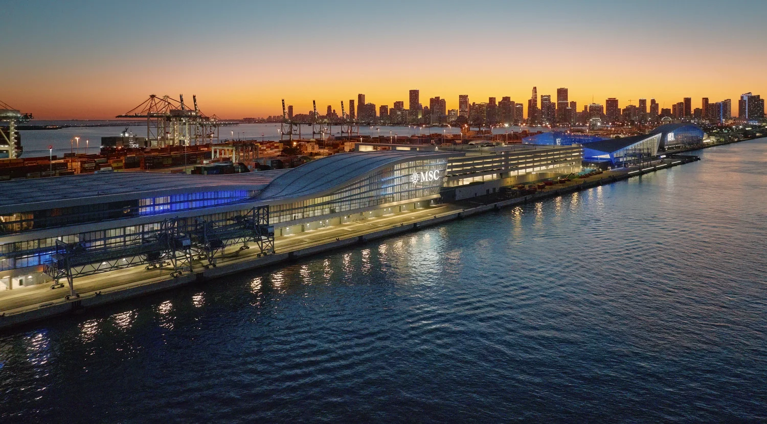 Cruise ships docked at PortMiami ready for embarkation